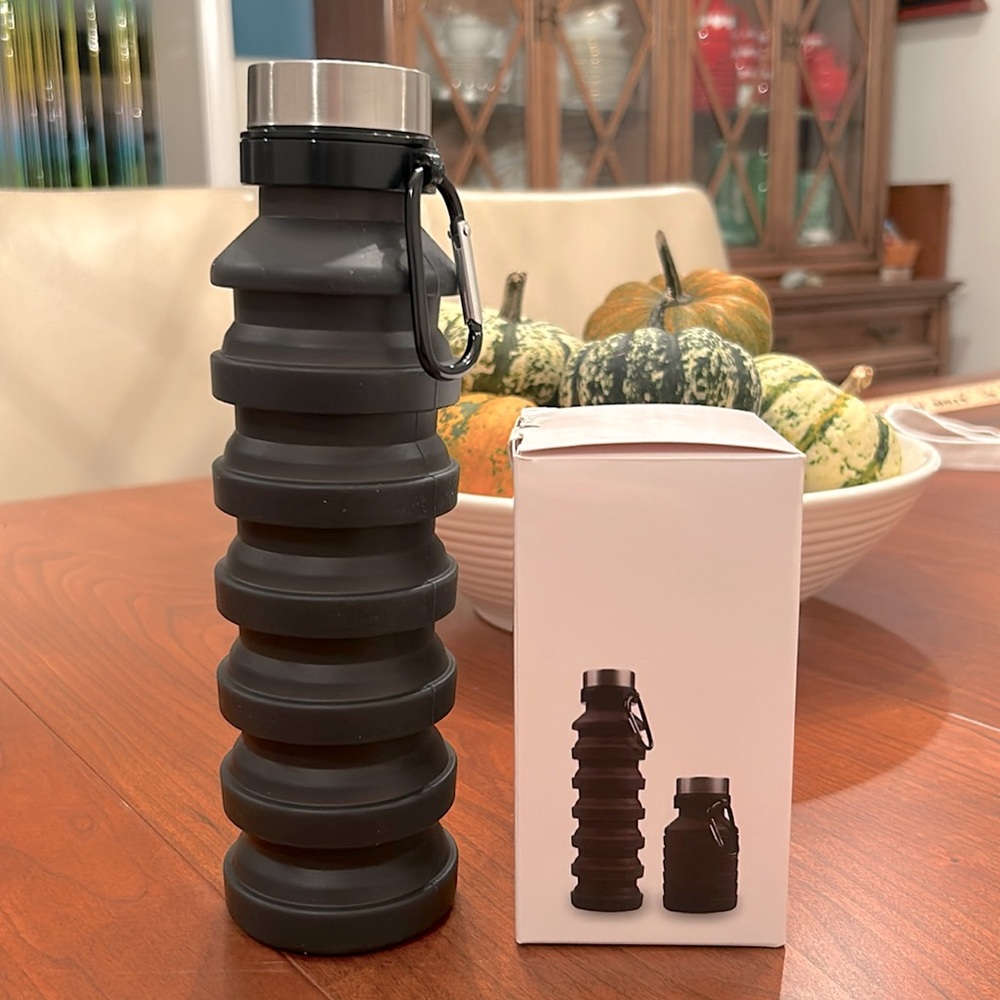 Silicone foldable water bottle, 550ml